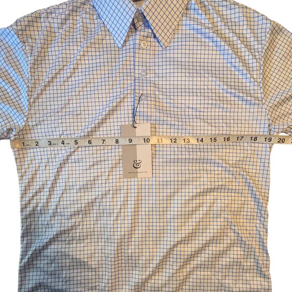 Collars & Co. Original Dress Collar Polo, Thin Blue Check Size Small NWT - Picture 5 of 10